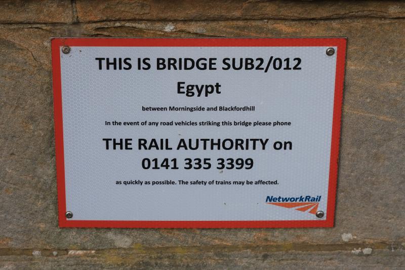 Egypt: Network rail Sign on the Bridge at Braid Avenue Photo of Egypt
