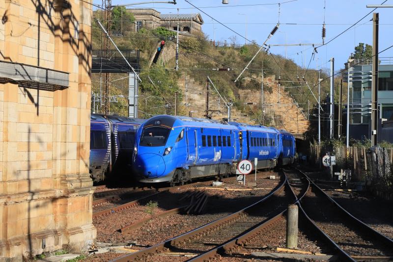 1S93: 803001 on 1S93 10.25 Kings Cross to Edinburgh approaching Platform 11 Waverley on 30/10/2021 Photo of 1S93
