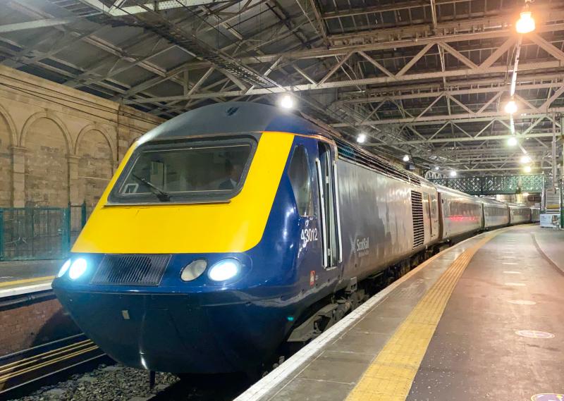Running Back Empty: After terminating at Edinburgh Waverley as 1B35 from Aberdeen, 43012 prepares to run the set empty back to Haymarket Depot as 5B35. (11/12/2021) Photo of Running Back Empty
