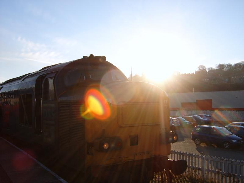 37611 Boness: DRS 37611 snoozes in the winter sun at the class 37 running day. Photo of 37611 Boness