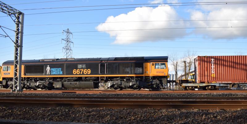 4S69 1.3.22: 66769 arrives at Malcolm's yard at Elderslie with 4S69 on 1.3.22 Photo of 4S69 1.3.22