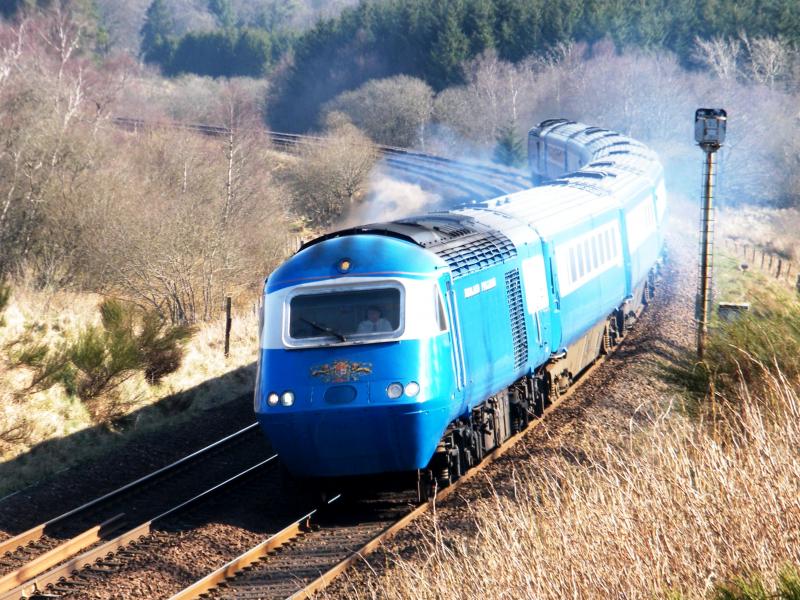 43055 @ Bardrill - 28.03.2022: Midland Pullman '1Z84' Inverness to Slough, 'Lord of the Isles' tour, polluting the clean Scottish air. Photo of 43055 @ Bardrill - 28.03.2022