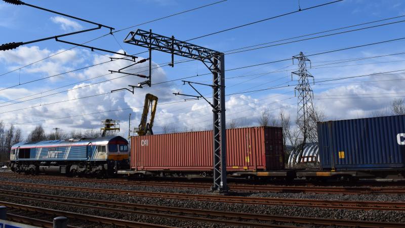 66747 on 4S69 7.4.22: 66747 Made in Sheffield on 4S69 arrives at Malcolms yard Elderslie with a fully loaded consist on 7.4.22 Photo of 66747 on 4S69 7.4.22