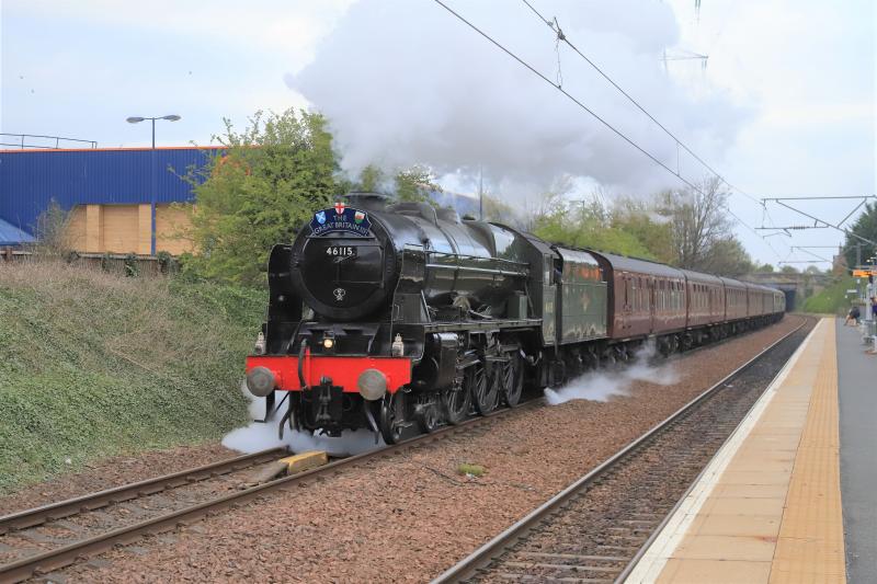 5Z29 Southbound at Brunstane: 46115 on 5Z29 16.34 Stirling to Joppa Straight passing Brunstane Station Southbound on 24/04/2022 Photo of 5Z29 Southbound at Brunstane