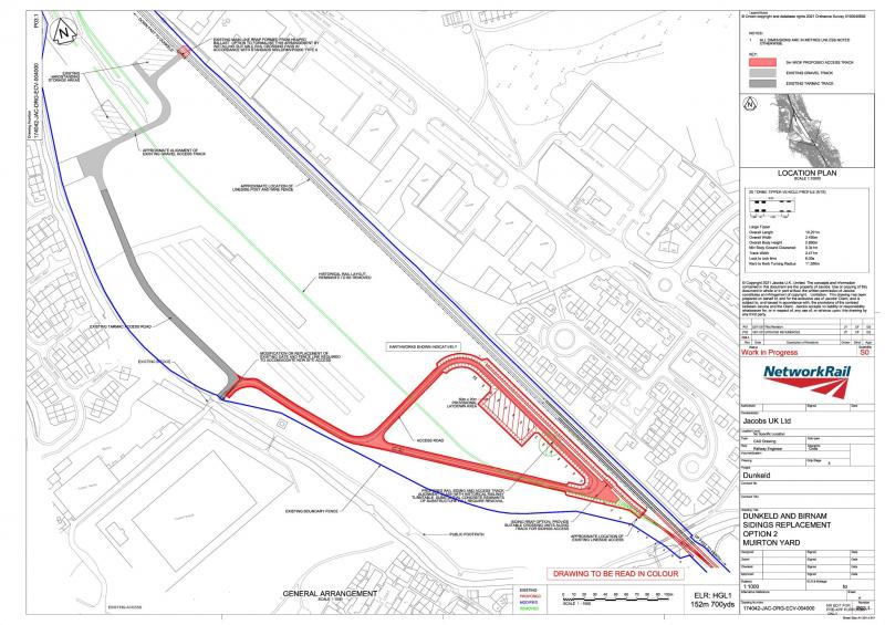 Photo of Proposed Layout of replacement Dunkeld Siding at Muirton Yard, Perth