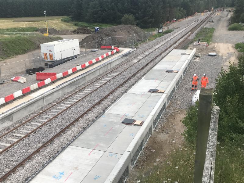 Looking west towards Inverness: Dalcross station platforms and track formation. Photo of Looking west towards Inverness