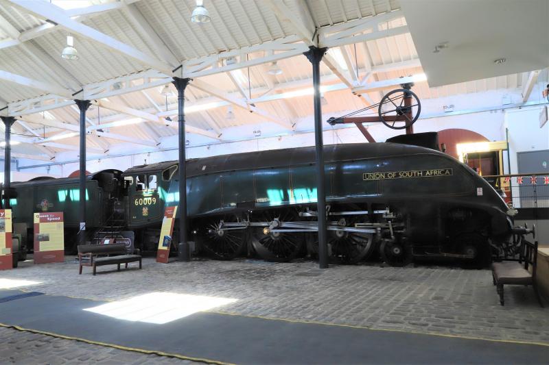 60009 Side View: 60009 at the Bury Transport Museum.Loco & Tender have been separated to allow steps and a wide platform in between. Photo of 60009 Side View