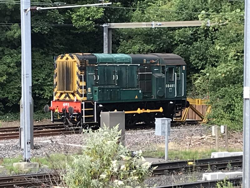 08401 Craigentinny : Recently arrived at Craigentinny is 08401 in green livery on 23rd July. The shunter was transported by a Reid Freight low loader from Barton under Needlewood.
iPhone photo Photo of 08401 Craigentinny