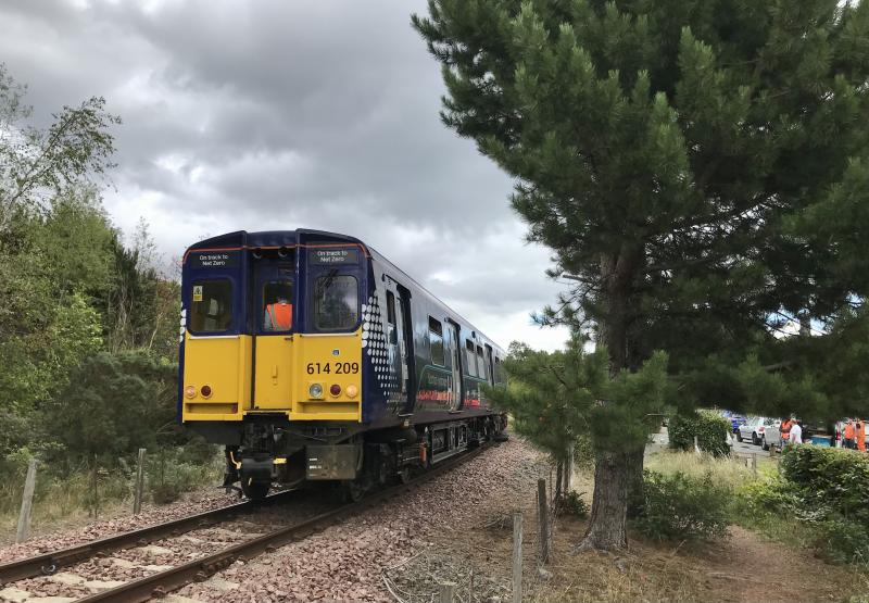 Class 614 at Kinniel: Some testing of the new hydrogen unit.
18th August 2022. Photo of Class 614 at Kinniel