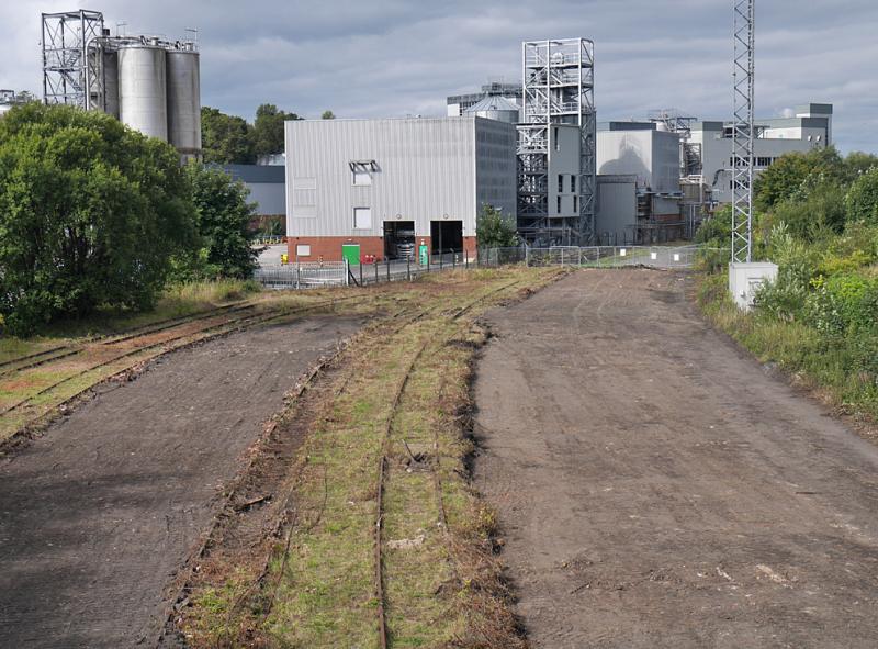 Cameron Bridge clearance: Looking west from Station Road bridge on 31 August. The goods loading bank (left)and island passenger platform (right) have been removed. Photo of Cameron Bridge clearance