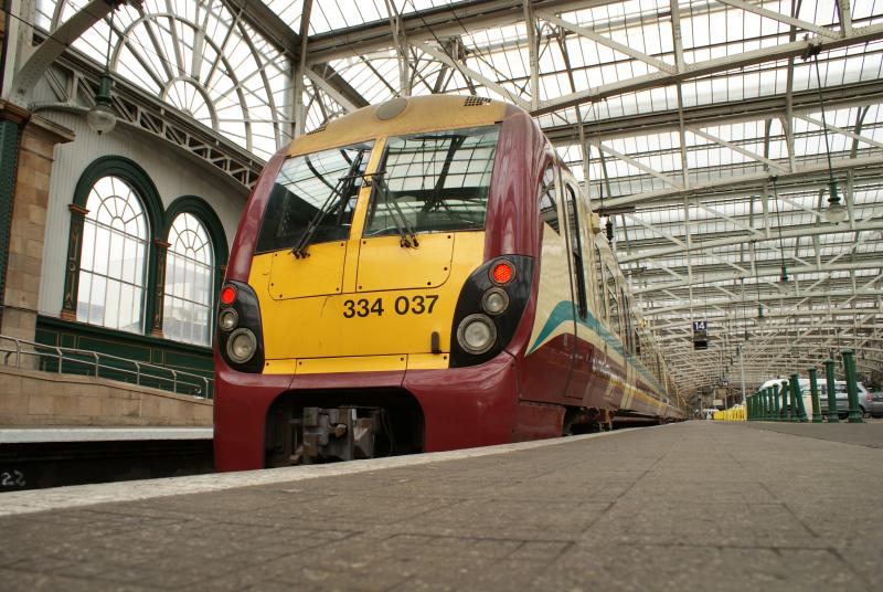 334 037: Class 334 No 334 037 is seen sitting inside platform 14, Glasgow Central on Wed 28th jan 2009. (photo Greig Gibson) Photo of 334 037