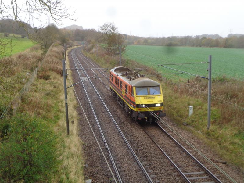 90003: Rare visit to the east seen here en route to Craigentinny
Pic taken near Kaimes Quarry east of Kirknewton
Photo of 90003