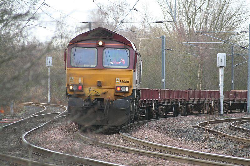 Millerhill chord: A 66 reverses from the Monktonhall chord back into Millerhill.. Photo of Millerhill chord