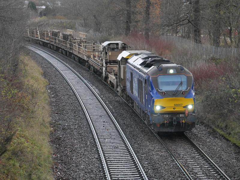 Dalgety RDT 68007: 68007 nears Dalgety Bay with 6K25 Montrose - Millerhill Rail Drop Train on 4 December. Photo of Dalgety RDT 68007