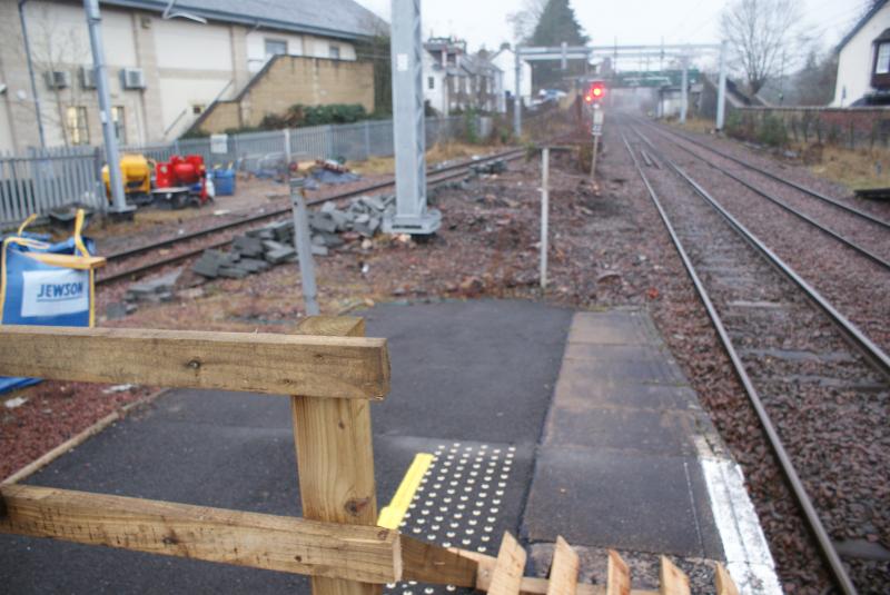 Dunblane P.2 temporary platform end fencing: Dunblane P.2 temporary platform end fencing. Photo of Dunblane P.2 temporary platform end fencing