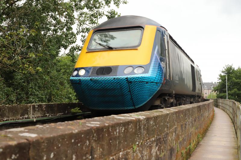 43145 crossing the Tay viaduct at Perth.: Masked 43 145 crossing the Tay viaduct on 1Z69 1439 Glasgow Queen Street to Dundee on 26th August 2020. (43 129 was trailing). Photo of 43145 crossing the Tay viaduct at Perth.