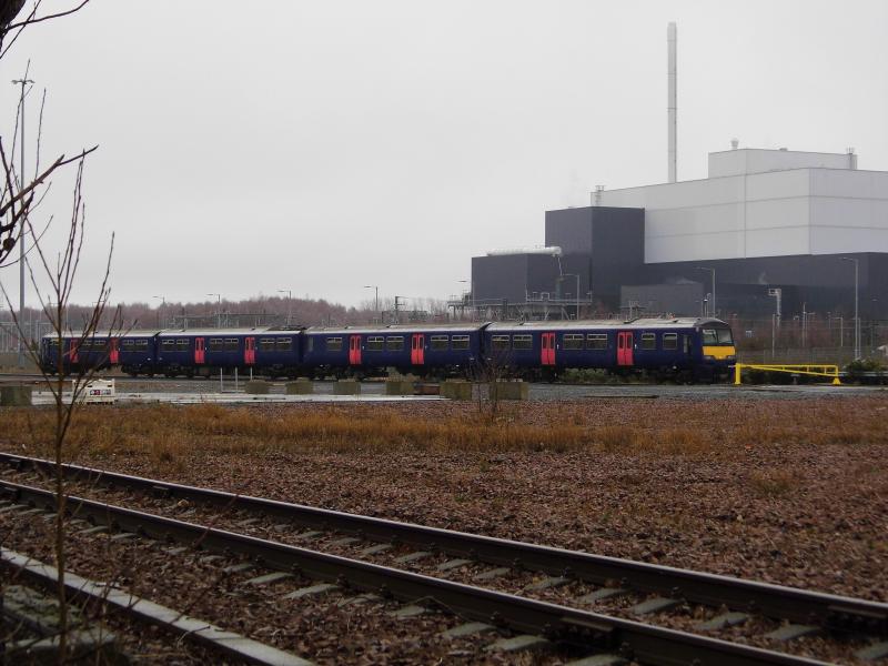 321402 Millerhill 180223: 321402 after being shunted in position by 37800 stands next to a level crossing in the Millerhill virtual quarry. Photo of 321402 Millerhill 180223
