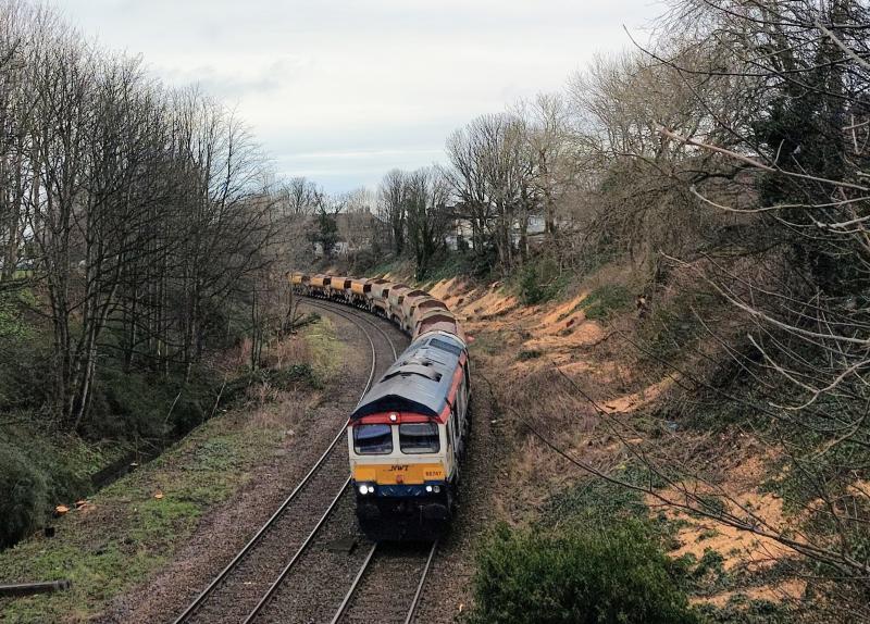 66747: 66747 Made in Sheffield leading 6K18 Millerhill -
Burntisland loaded ballast at Blackford (Sub)
19.02.2023 Photo of 66747
