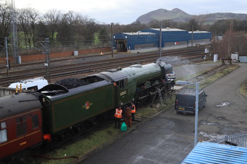 Flying Scotsman at Joppa Straight: 60103 Flying Scotsman stabled at Joppa Straight on 23/02/2023 Photo of Flying Scotsman at Joppa Straight