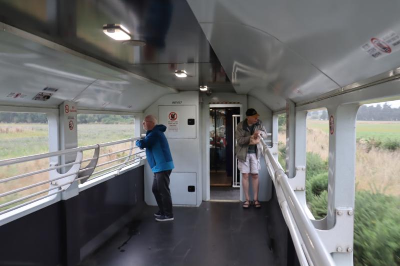 Kiwi Rail - Open Carriage: At the tail of the Canterbury to Picton train there is an open carriage which you are free to use. Nice idea! Though if it rains you get wet pretty quickly! Photo of Kiwi Rail - Open Carriage