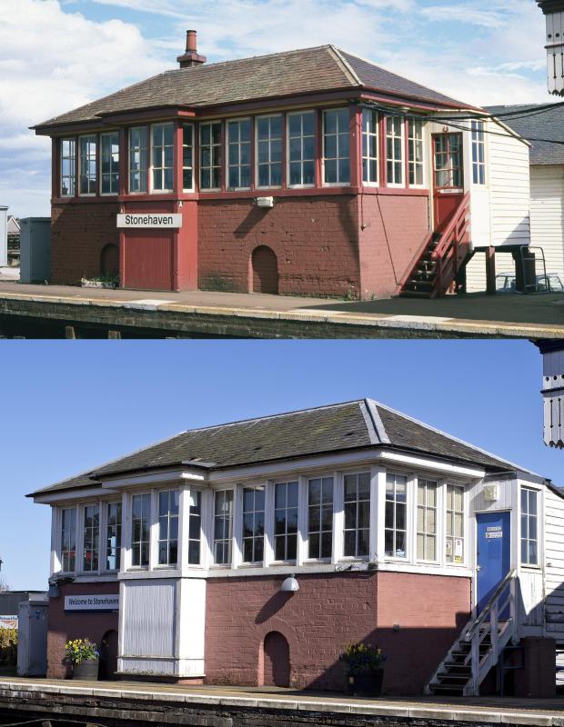 STONEHAVEN BOX TAN.jpg: LOWER PHOTO FROM APRIL 2023---UPPER TAKEN APPROX. 1990 Photo of STONEHAVEN BOX TAN.jpg
