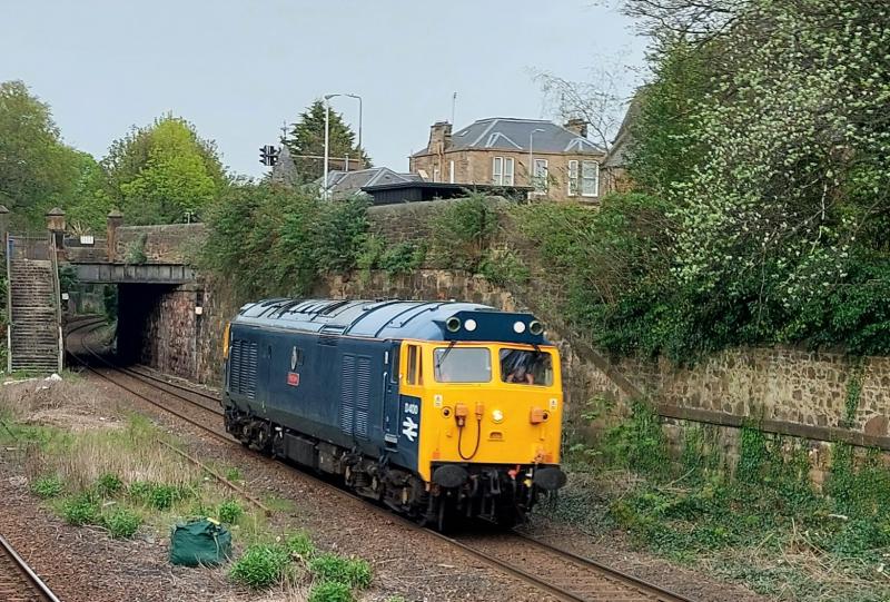 Fearless to the rescue: D400/50050 Fearless running as 0Z12 Millerhill - Perth
at Newington (Sub) 03.05.2023. Photo of Fearless to the rescue