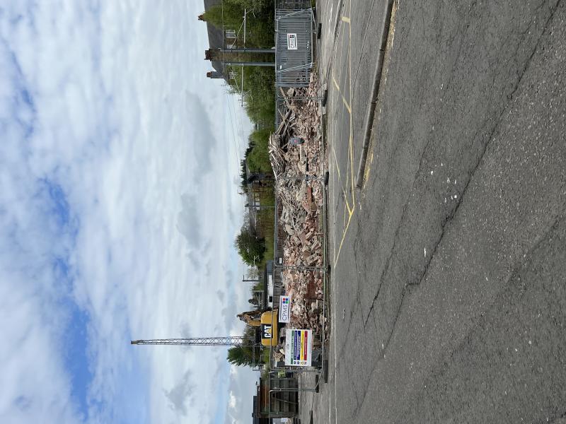 Larbert station house: All that’s left of the original Scottish Central station building at Larbert this morning is this pile of rubble. Photo of Larbert station house