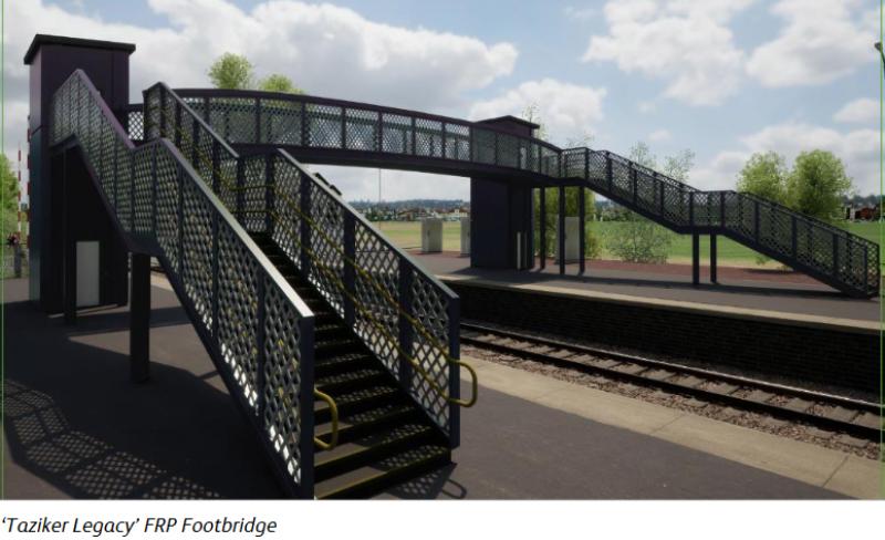 Photo of Taziker Legacy Vision Fibre Reinforced Polymer lattice footbridge concept 