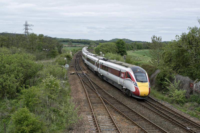 AZUMA INVERKEITHNG JUNCTION 18.5.23.jpg: AN AFTERNOON ABERDEEN-KX SERVICE Photo of AZUMA INVERKEITHNG JUNCTION 18.5.23.jpg