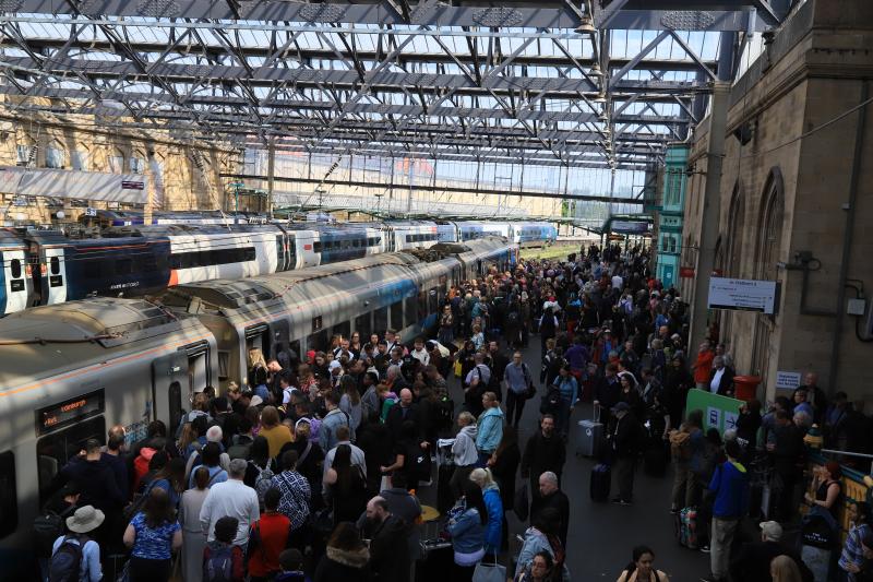 Japanese People Pushers Needed: 397011 about to be overloaded ar Carlisle on 19/05/2023. Major Problems on WCML Photo of Japanese People Pushers Needed