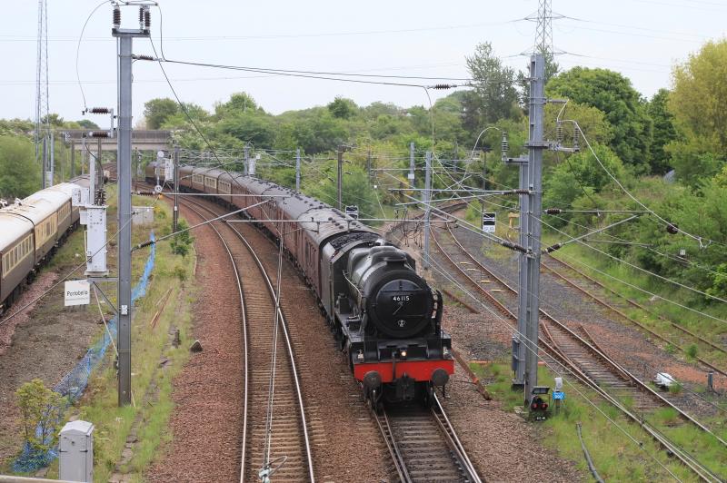 1Z30: 46115 with 47746 on the rear of 1Z30 07.27 York to Edinburgh at Portobello Jct on 20/05/2023 Photo of 1Z30