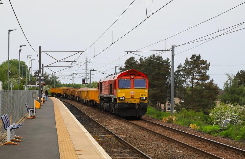 6S50 176 Minutes Early: 66165 on 4E04 12.19 Carlisle N.Y. to Millerhill S.S. passing Newcraighall at 13.23 on 31/05/2023 Photo of 6S50 176 Minutes Early