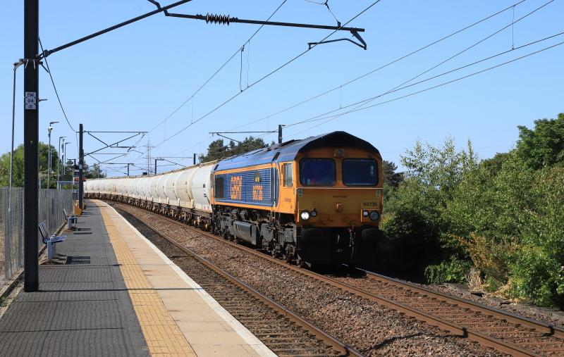6E45: 66736 on 6E45 08.07 Fort William Alcan to North Blyth Alcan passing Newcraighall on 07/06/2023 Photo of 6E45