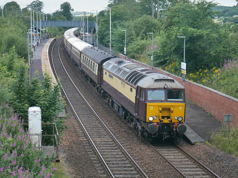 Dalgety Belle: 57313 'Scarborough Castle' leads The 'Northern Belle' from Darlington to Dundee through Dalgety Bay on 13 July. Photo of Dalgety Belle