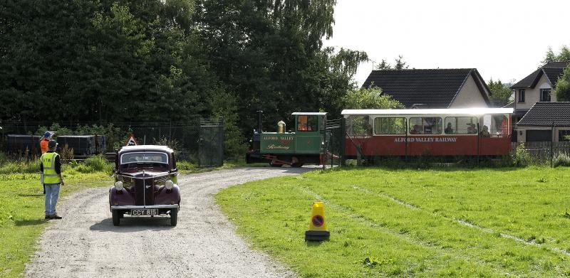 10 AM SERVICE ON THE AVR 20.8.23.jpg: PLUS A CAR ARRIVING FOR GTM'S EXCELLENT ALLFORD AT ALFORD DAY Photo of 10 AM SERVICE ON THE AVR 20.8.23.jpg