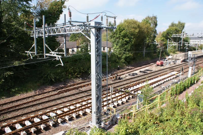 Photo of Some of the Dunblane 53A points panels laid onto the existing track before positioning.