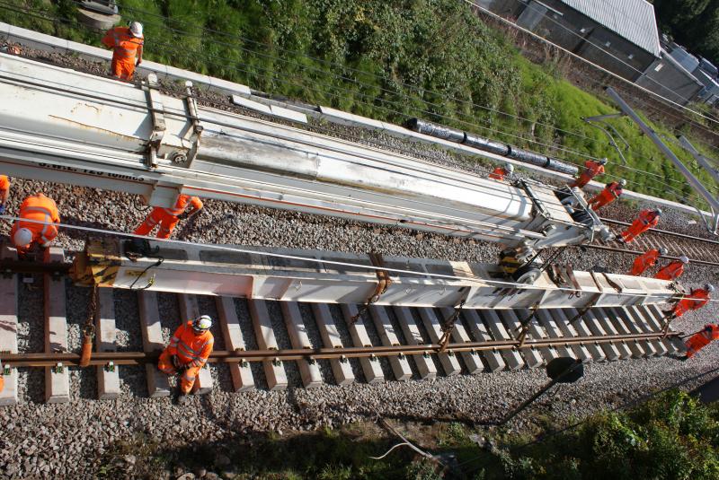 Photo of Dunblane South Crossover track panel being placed