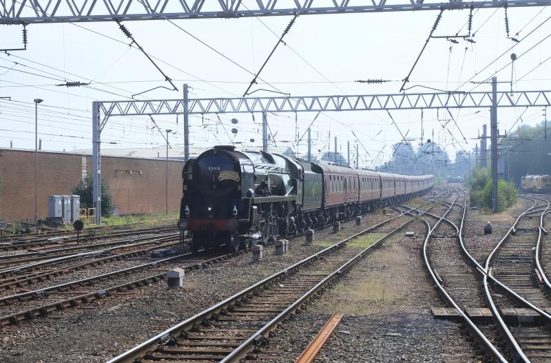 1Z33: 35018 on 1Z33 06.06 Cardiff to Carlisle approaching Carlisle on 09/09/2023. 35018 replaced 34067 Photo of 1Z33
