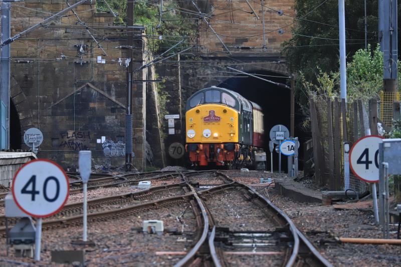 1Z40: 40013 on 1Z40 09.28 Alnmouth to Arisaig leaving Calton Tunnel South on 29/09/2023 Photo of 1Z40