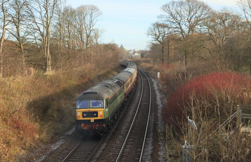 1Z48: D1924 on the rear of 1Z48 11.03 Edinburgh to Dunfermline City passing Dalgety Bay on 25/11/2023 Photo of 1Z48