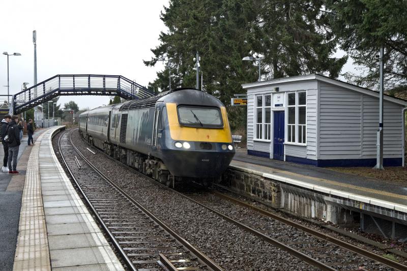 43133-182 WITH 13.41 ABDN-IS 9.12.23 (1).jpg: TWO HST SERVICES ARE BOOKED TO PASS AT INSCH AT 14.19 BUT BOTH WERE A FEW MINS LATE AND CROSSED JUST OUTSIDE STATION---AH WELL, BETTER LUCK NEXT TIME.
Photo of 43133-182 WITH 13.41 ABDN-IS 9.12.23 (1).jpg