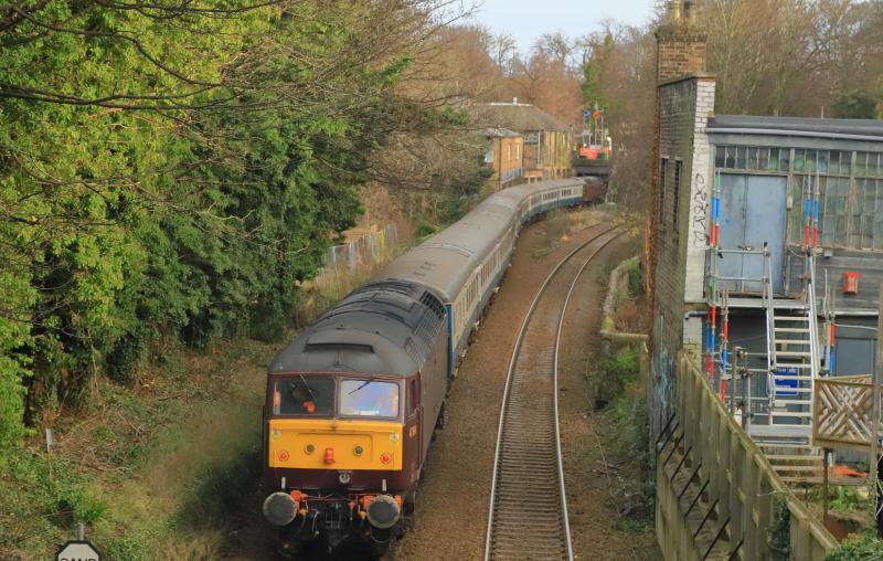 The Polar Express: 47848 on the rear of 1Z26 11.33 Gorgie Jct to Edinburgh passing the site of Newington Station on 15/12/2023 Photo of The Polar Express
