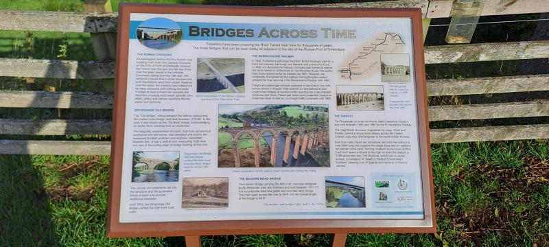 Leaderfoot Viaduct Map: The map and information board at Leaderfoot Viaduct taken in October 2023. Photo of Leaderfoot Viaduct Map
