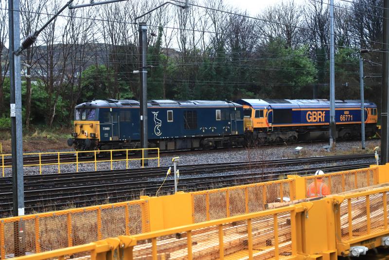 Craigentinny on Christmas Day: 73969 & 66771 at Craigentinny Photo of Craigentinny on Christmas Day
