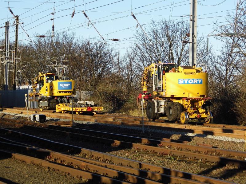 On track plant Craigentinny 26/12/23: A couple of items of on track plant passing Craigentinny on 26/12/23 Photo of On track plant Craigentinny 26/12/23