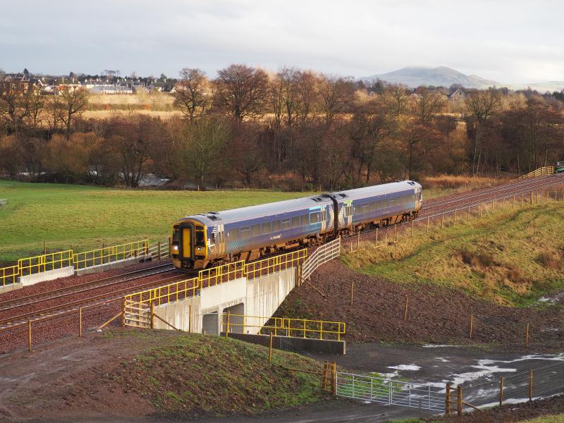 158704 on 3K06: 158704 leaves Cameron Bridge on 3K06 Leven to Haymarket Depot on 8th January 2024. Photo of 158704 on 3K06