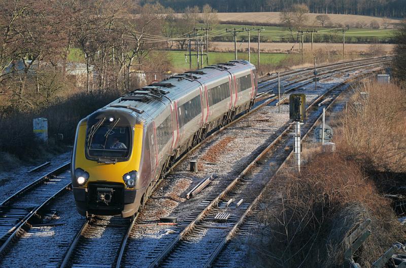 Inverkeithing 220: 220030 passes a frosty Inverkeithing East Junction with 1V60 Aberdeen - Penzance on 18 January. Photo of Inverkeithing 220
