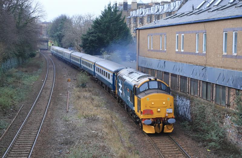 1Z36: 37403 on 1Z36 11.13 Boness Exchange Sidings to Edinburgh passing the site of Newington Station on 08/03/2024 Photo of 1Z36