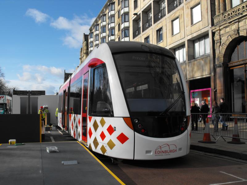 2 Years Early: The mock up of a new Edinburgh Tram on Princes Street Photo of 2 Years Early