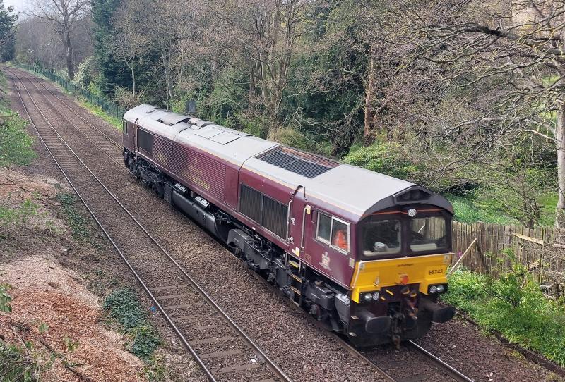 0G66: 66743 running 10.57 Tuebrook Sigings (Liverpool) to
Craigentinney passing Oswald Road (Sub). 18.04.2024 Photo of 0G66